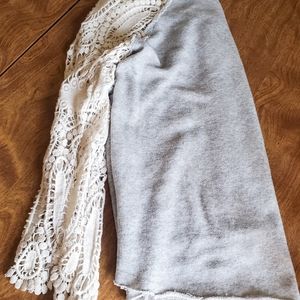 Grey Lace Western Top